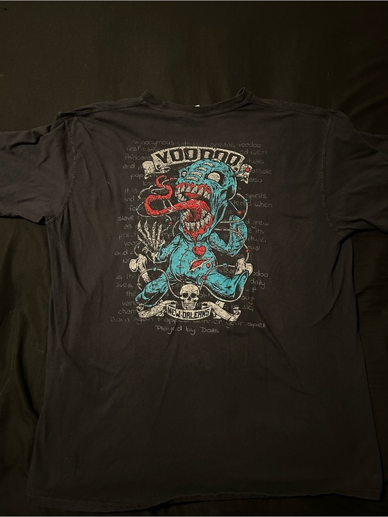 Comfort Colors Other - Comfort Colors Black Tee with Teal & Red Voodoo Graphic